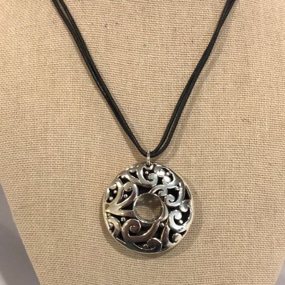 BARSE Sterling Silver Round Filigree Scroll Cutout Double Cord w Extension NWOT - Picture 16 of 16